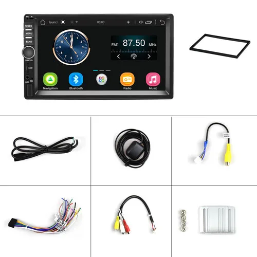 Camecho 2 Din Android gps навигация автомобиля Радио Стерео " сенсорный экран Универсальный Автомобильный плеер Wifi Bluetooth USB аудио - Цвет: Without Camera