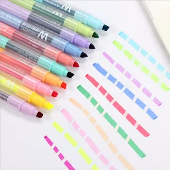 

10Pcs Double-end Erasable Highlighter Pen Markers Pastel Liquid Chalk Marker Fluorescent Milkliner Highlighters Color Au13 19