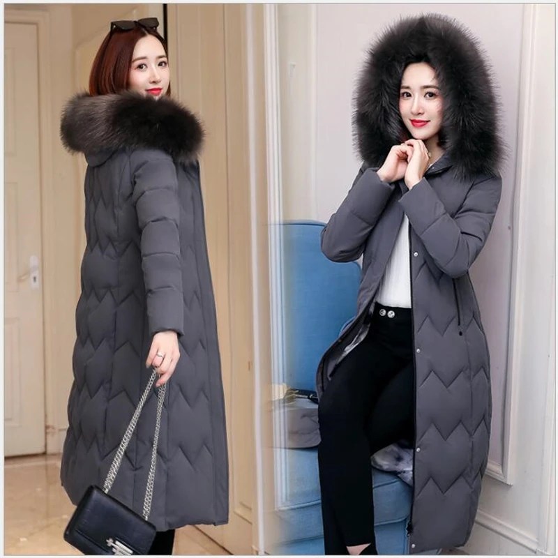 Новинка, большие размеры, 5XL, женские парки, толстая длинная теплая зимняя куртка с капюшоном, Женская однотонная женская парка, Casaco Feminina Inverno 321