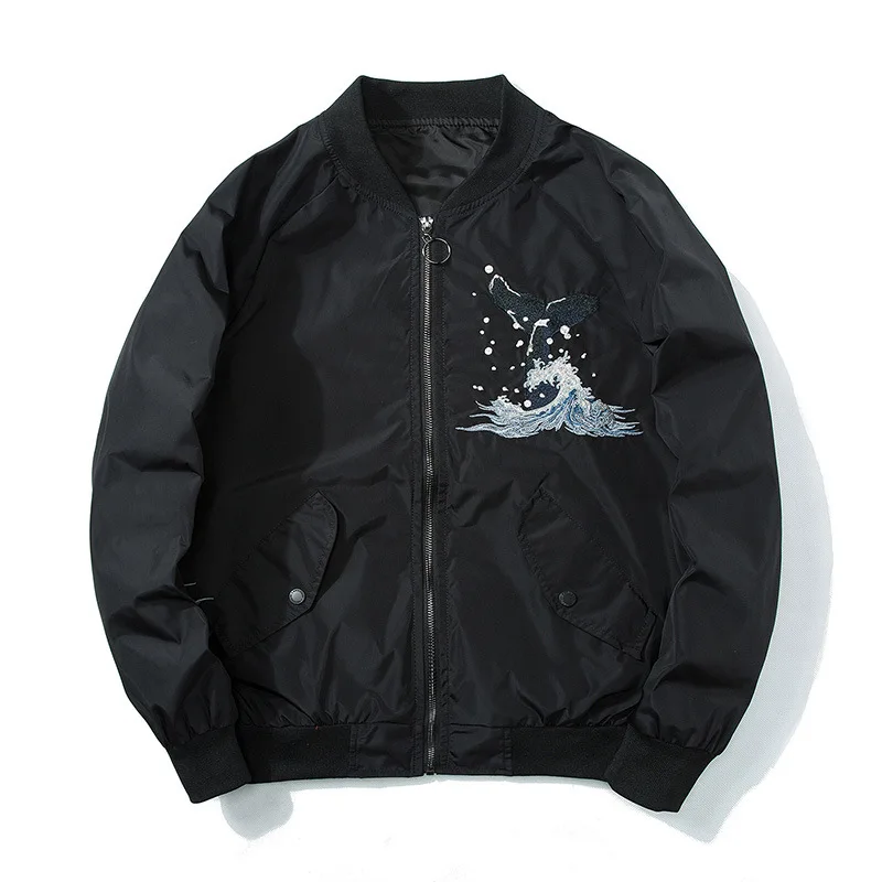 

Spring New Style Yokosuka Embroidered MEN'S Coat Youth Thin Jacket Whale Japanese-style Retro Baseball Uniform