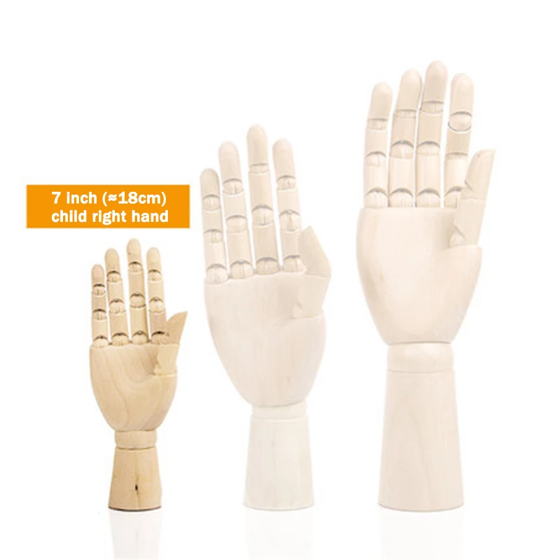 Child-right-hand18cm Краски эскиз модель деревянная музыкальная шкатулка руки 7/10/12-дюймовый мужской/женский/детский влево/правая рука Рисунок Модель подвижная художественный эскиз мастерства - Цвет: Child-right-hand18cm
