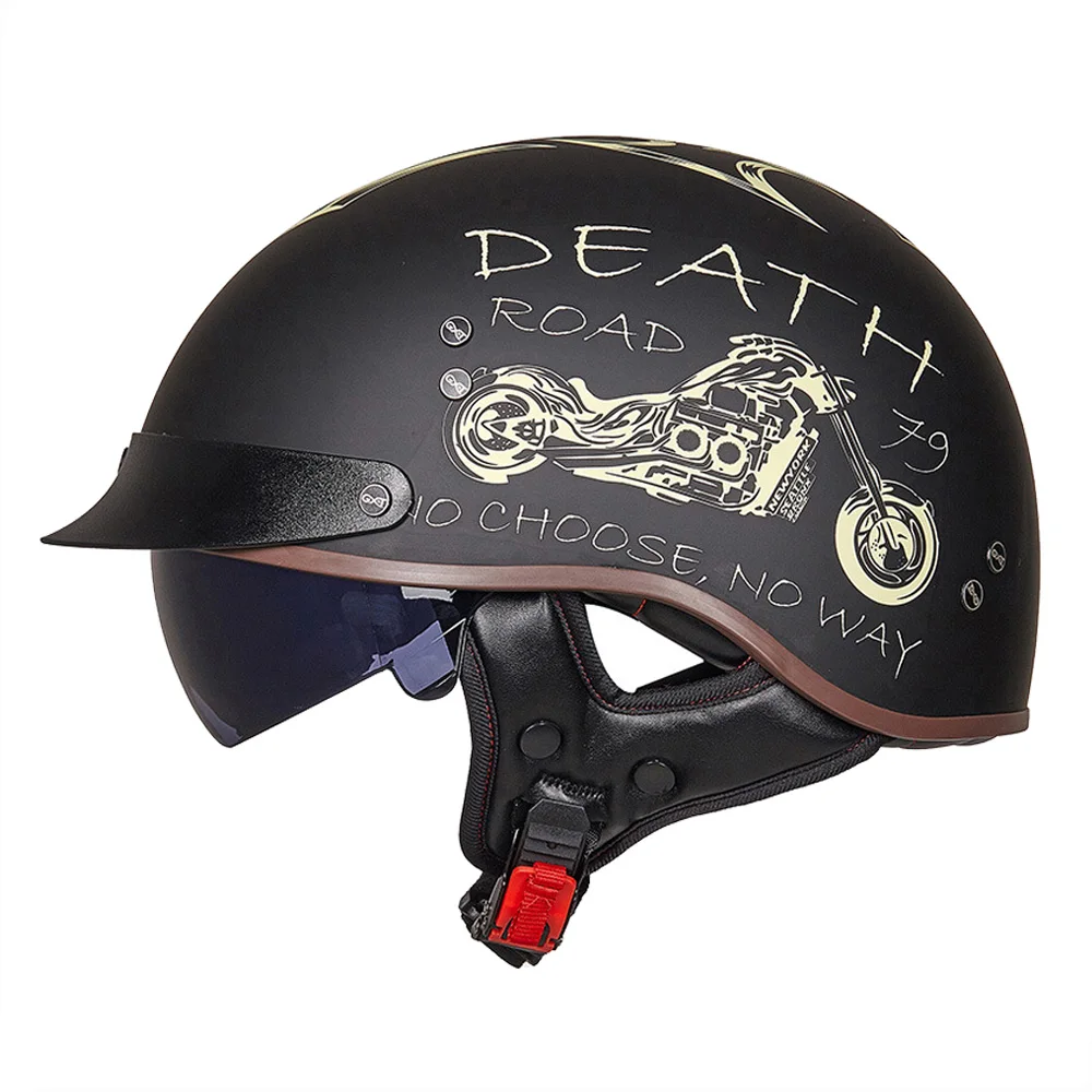 

HEROBIKER Motorcycle Helmet Retro Casco Moto Helmet Open Face Scooter Motorbike Racing Riding Helmet With DOT Certification