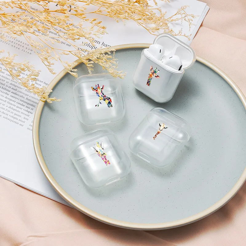 Мягкий симпатичный чехол для наушников Apple airpods Роскошный мультяшный жираф