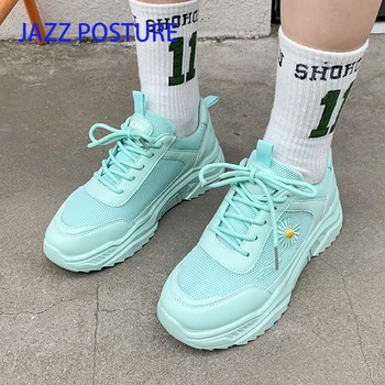 

2020 Hot autumn Women Sneakers Vulcanize Breathable Rainbow Color Fashion Casuals Height Increasing Female Chunky Ladies Shoe