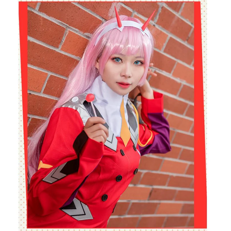 Anime 02 Dresses DARLING in the FRANXX Zero Two Cosplay Costume 02 Cosplay Wig Code002 Headwear Accessories Halloween Gift0 (9)
