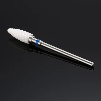 

New Arrival Hot Sale Professional Medium Ceramic Flame Bit 3/32'' White Nail Drill Bit for Nail Art Machine