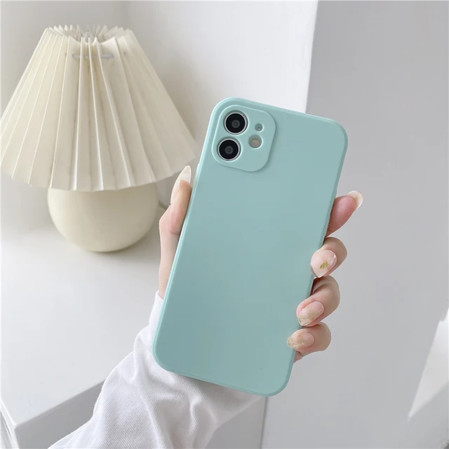 Soft Silicone Candy Colour Phone Case For iPhone 11 12 Pro Max 13Mini Camera Protection XS X XR 7 8 Plus SE2020 Matte Shockproof Green Grass