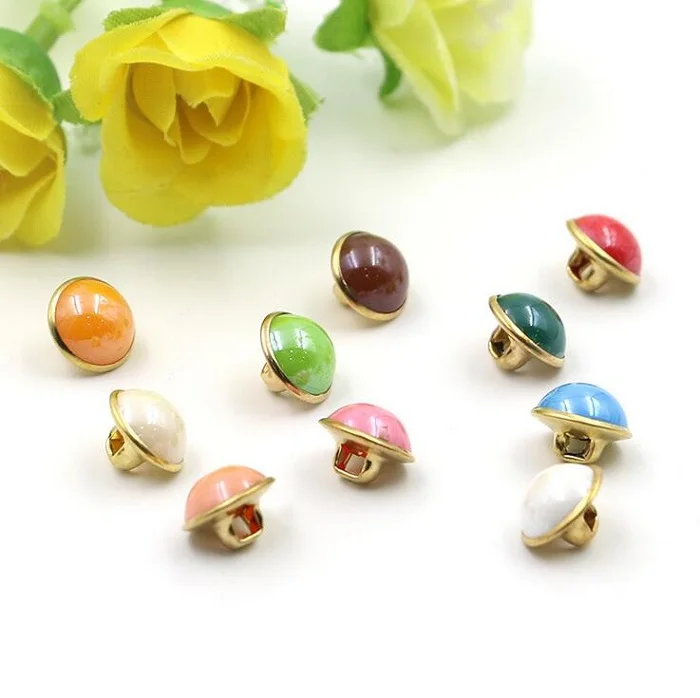 Пуговицы 10 мм Металлическая Имитация Жемчуга карамельного цвета для свитера