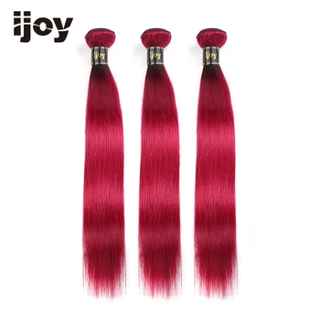

Straight 3 Weave Bundles #Burgundy Red Colored Bundles 8"-26" Brazilian Human Hair Extention 130% Density Non-Remy IJOY
