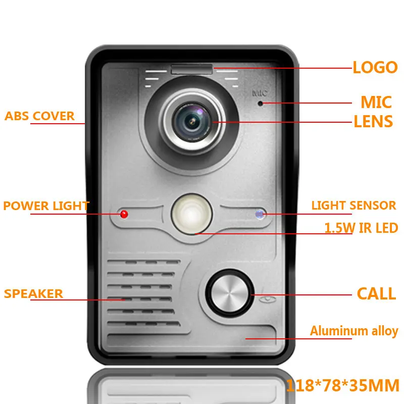 7 inch TFT LCD Video Door Phone Visual Video Intercom Speakerphone Intercom System +2 Monitor +1 Waterproof Outdoor IR Camera