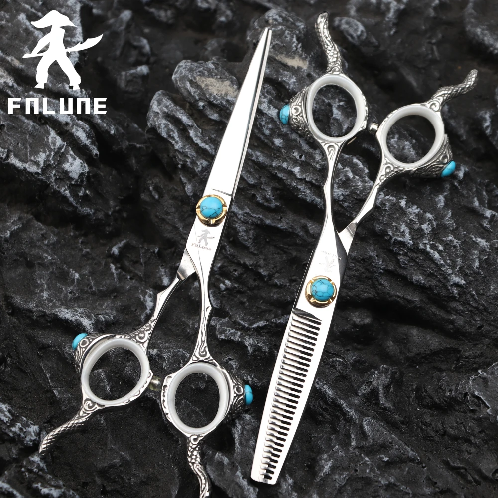 

FnLune Tungsten Steel Professional Hair Salon Scissors Cut Barber Accessories Haircut Thinning Shear Hairdressing Tools Scissors