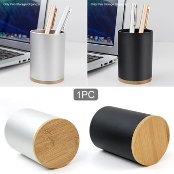 

Aluminum Alloy Rulers School Pencil Cup Office Pen Storage Organizer Pot Container Study Home Bedroom Makeup Brush Holder