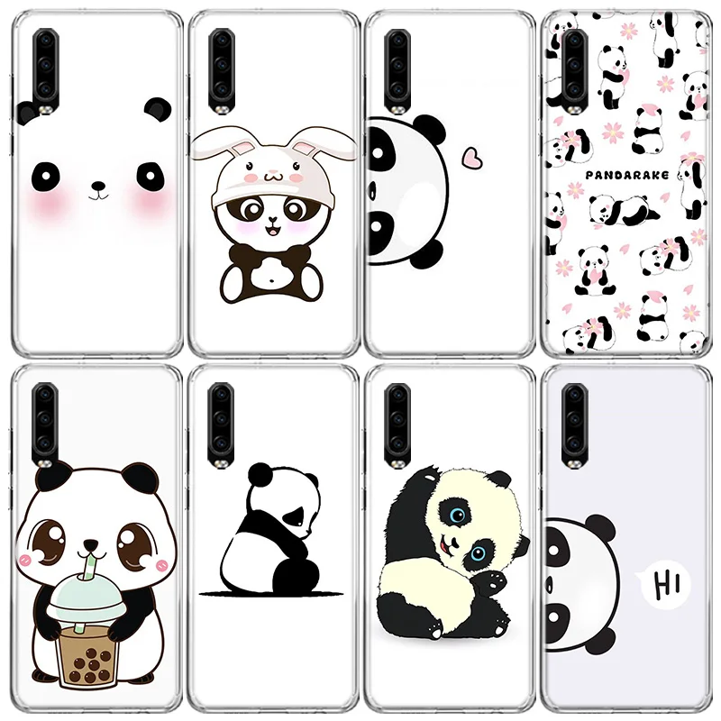 Cute Panda Hard Plastic Phone Case For Huawei P50 P40 Pro P30 Lite P20 P10 Mate 10 20 30 40 Cover Coque Shell | Мобильные телефоны