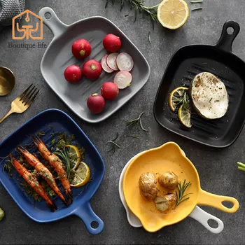 

Nordic ceramic plate rice plate oven plate barbecue plate baking plate deep plate tableware bone china dinnerware sets
