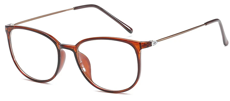 Модные брендовые мужские очки с тонкой оправой, оптические очки TR90, винтажные женские очки по рецепту, ультралегкие - Цвет оправы: tea