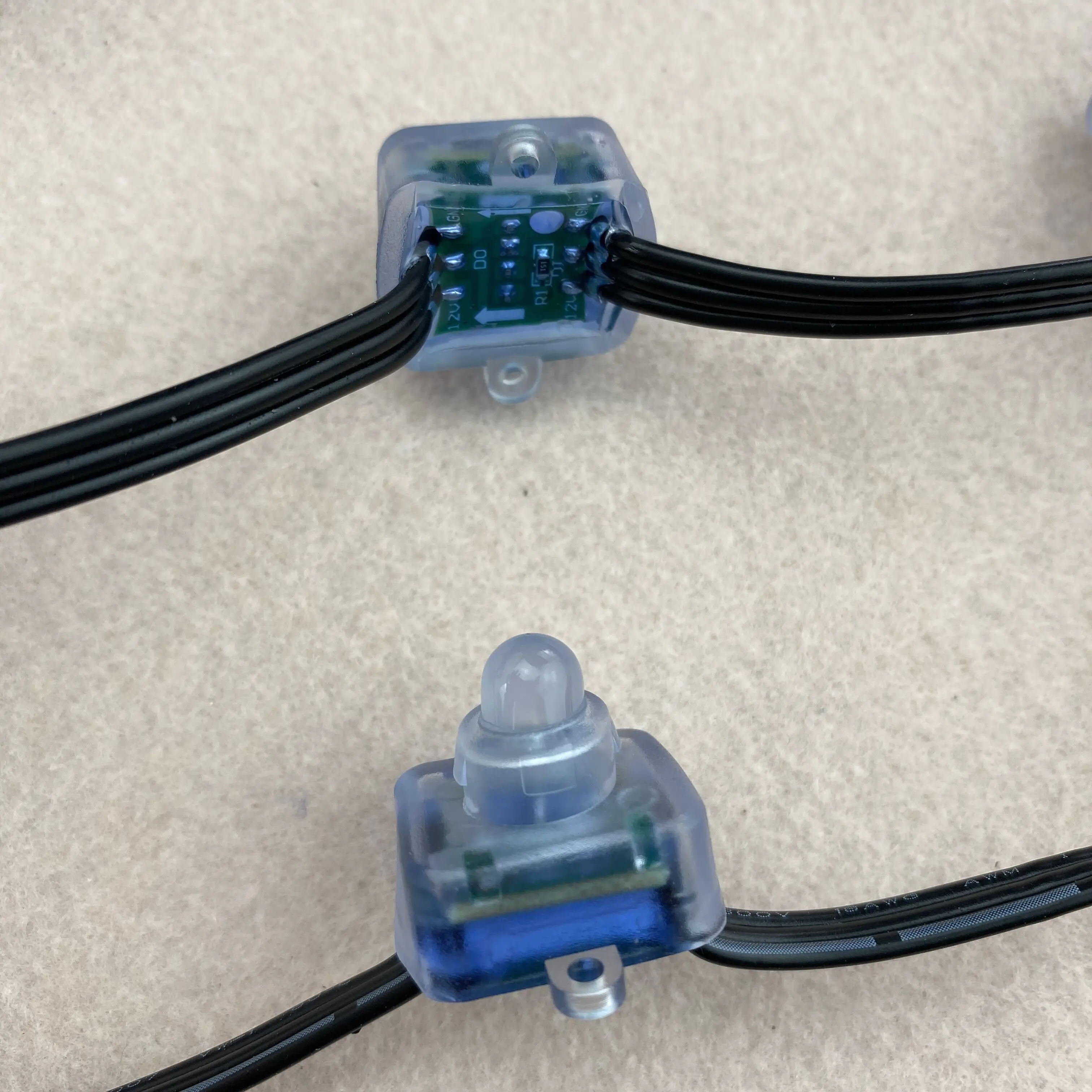 Черный провод DC12V WS2811 светодиодный смарт шнур адресуемый IP68 Номинальный