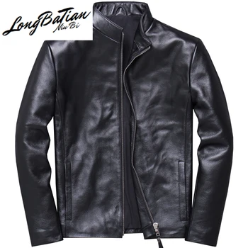 

Men's 2020 New Genuine Jacket Cowhide Spring Autumn Real Cow Leather Coat Plus Size Veste Cuir Homme V-1224