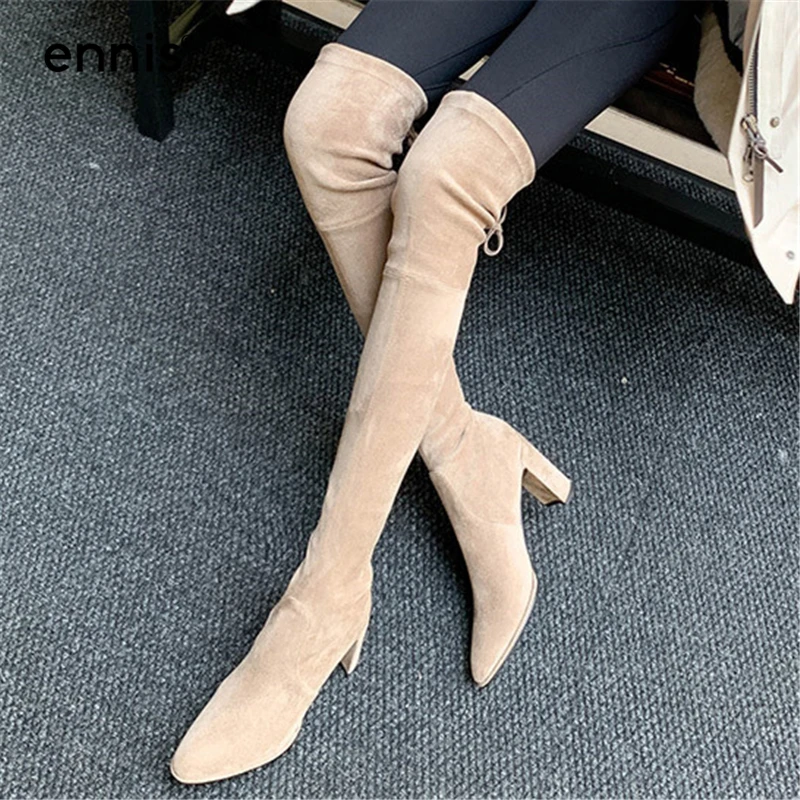 thigh high slim fit boots