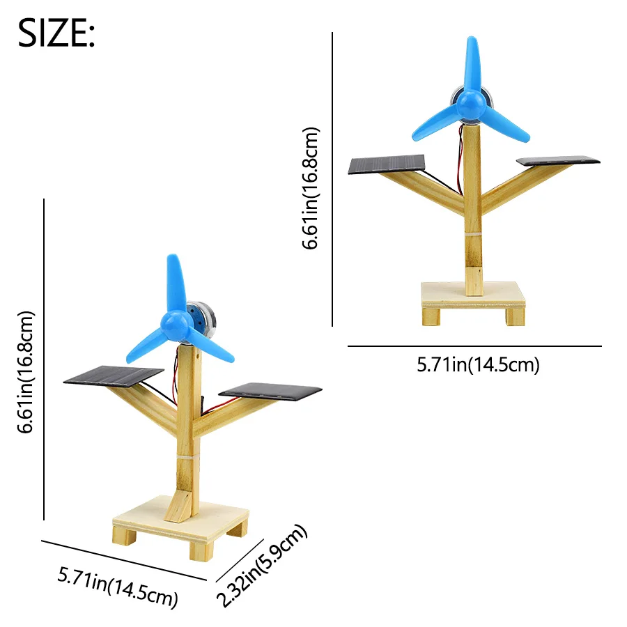 DIY Solar-powered Fan Model Kit Science Toys for Boys Creative Physics Experiment Wood Model Toys Kids Friends Gift Education