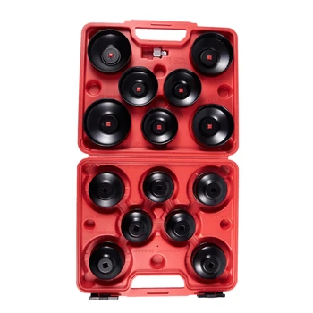 

14Pc Oil Filter Wrench Cap Set Cup Type Car Van Socket Removal Garage Tool Kit