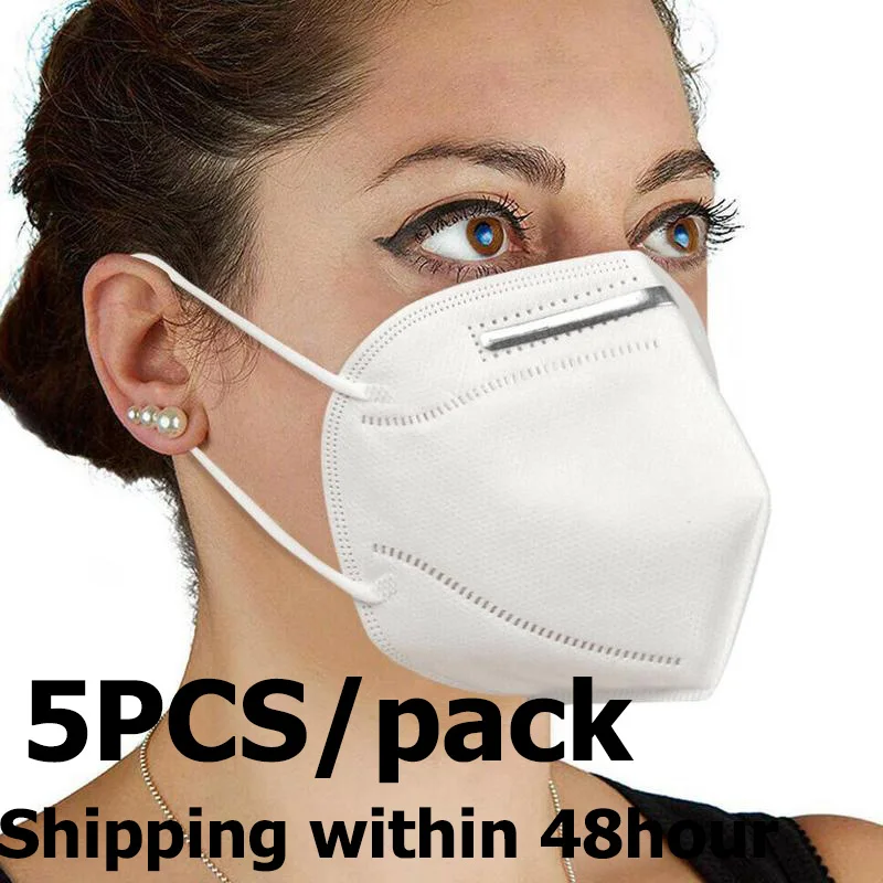 

5PCS Medical Mask KN95 Anti-Dust PM 2.5 Fliters Disposable Face Masks surgical Face Masks 95% Filtration Reusable Medical Mask