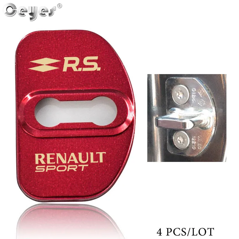 Ceyes 4 шт., автомобильные аксессуары, крышки на дверной замок для Renault Sport Megane 2 3 Logan Laguna Captur Fluence, Scenic, наклейки для стайлинга автомобилей - Цвет: For style 1 red