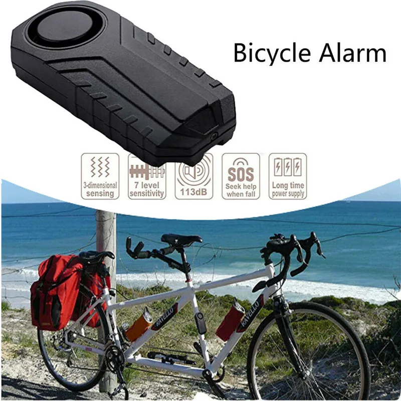 113dB Anti-Theft Remote Control Motorcycle Bicycle Security Lock Bike Alarm Padlock Siren