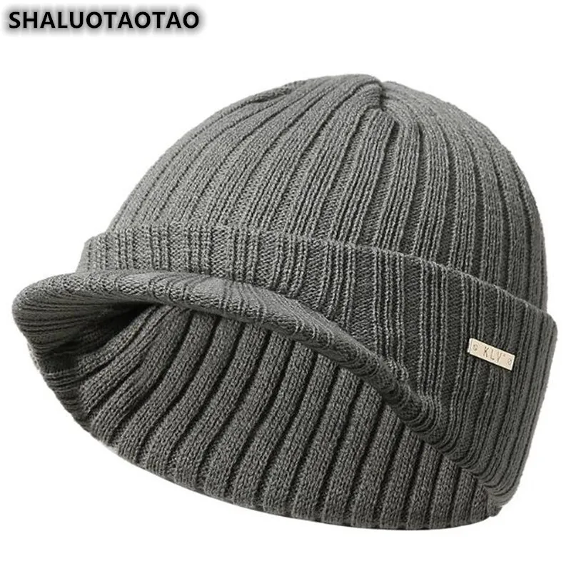 SHALUOTAOTAO, новинка, теплые вязаные береты для мужчин и женщин, Осень-зима, Теплая Лыжная Шапка, унисекс, брендовая шапка с язычком