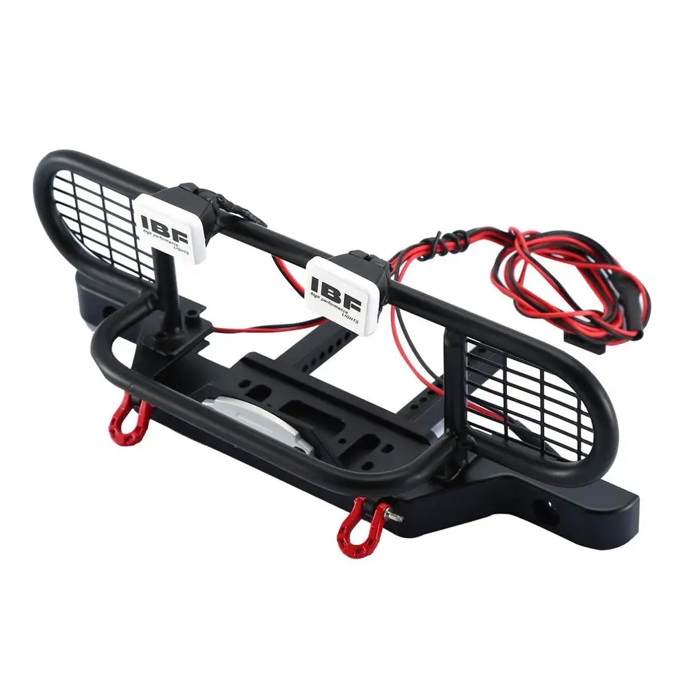 

Metal Front Camel Trophy Bumper Vehicle Mould Fittings With LED For 1/10 RC Crawler Car TRX-4 Rc4wd Axial SCX10 Defender