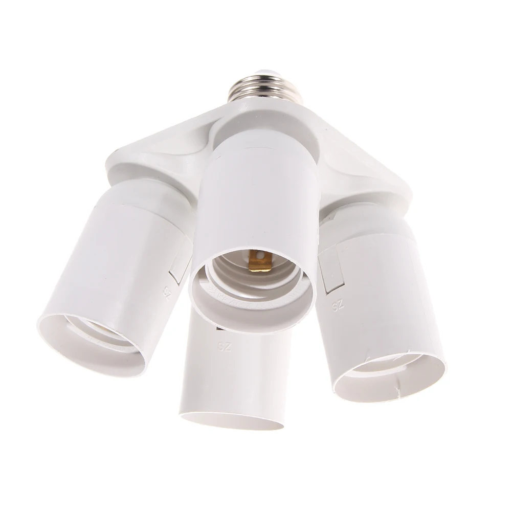 Лидер продаж, 3 в 1 E27 110 V-240 V светодиодный основание держателя лампы разветвитель светодиодный лампа держатель гнезда светильник лампа адаптер держателя лампы - Цвет: E27-4E27