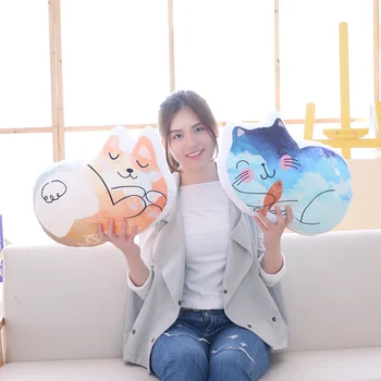 

50cm Cute Cat Dog Pillow Cushion Animal Simulation Cat Dog Kawaii New Doll