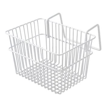 

Iron Hanging Storage Basket, Wall Mount Decorative Organizer Storage Rack For Kitchen Bedroom Bathroom Balcony, White