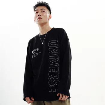 

Ins Super Popular Sweatshirts Male Tide Loose Students Spring and Autumn New Hong Kong Style Student Long-sleeved T-shirt
