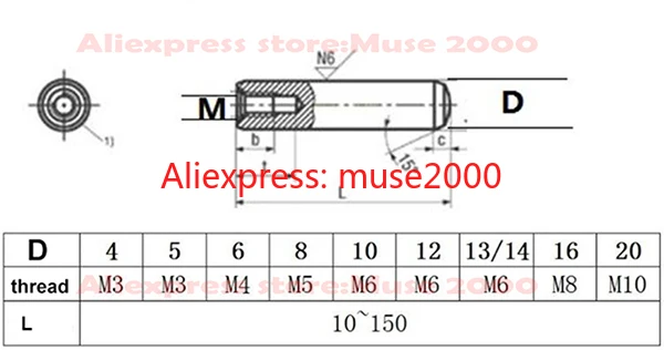 Внутренняя резьба диаметром 4 мм 5 внешняя длина 10 16 20 25 30 35 40 45 50 установочный