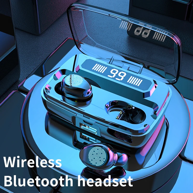 TWS Bluetooth5 0 Wireless Headphones Earphone HiFi IPX7 3300MAH Charging Box Waterproof Earbuds Touch Control Headset For Phone