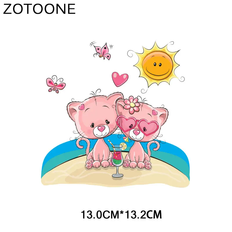 ZOTOONE, Мультяшные животные, медведь, кролик, обезьяна, железные нашивки для одежды, футболки, Аппликации, Термоаппликации