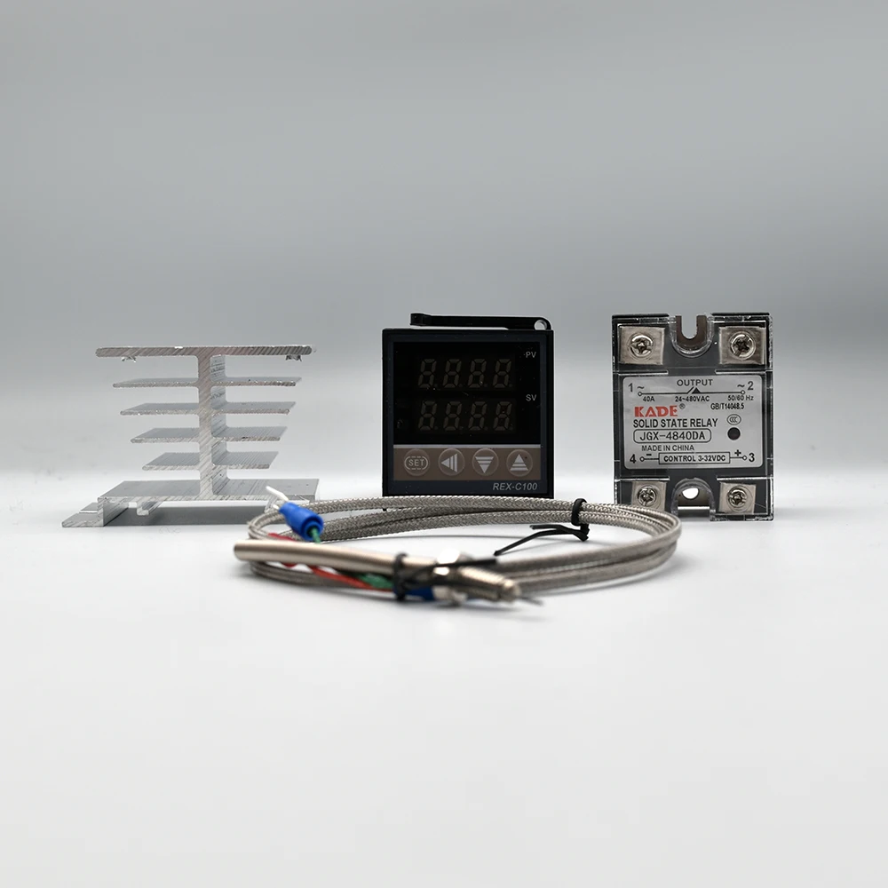 Digital PID Temperature Controller REX-C100 REX C100 thermostat + 40DA SSR Relay+ K Thermocouple 1m Probe RKC