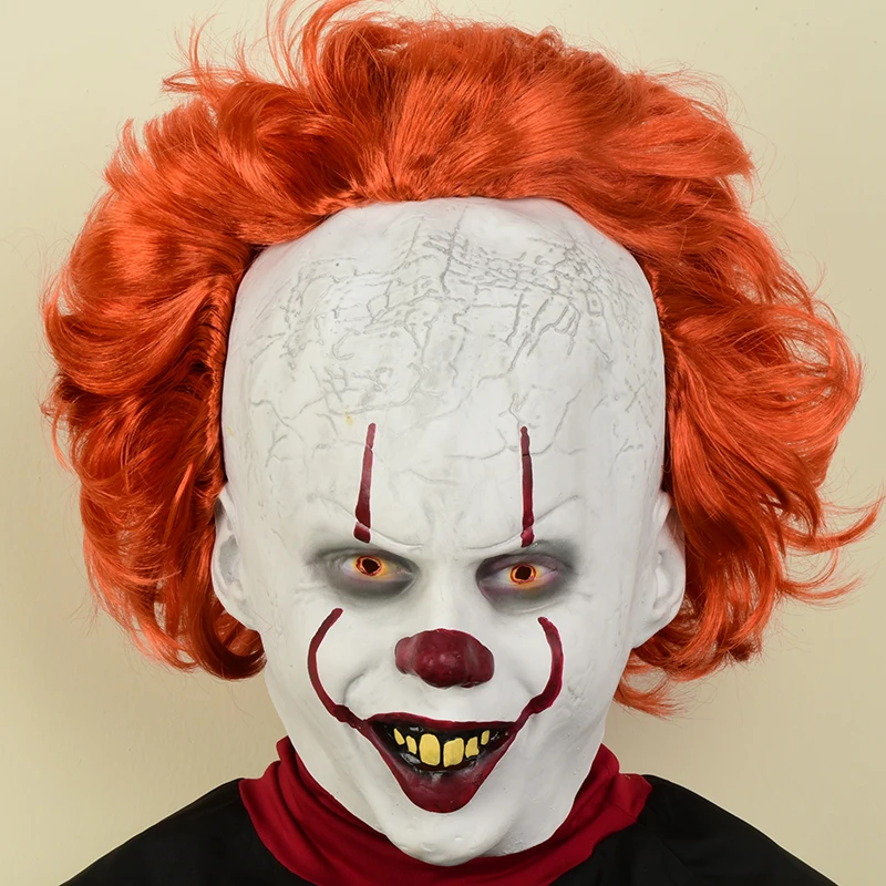 Clown Mask Halloween Horror Masks Cosplay Stephen King s It Pennywise Joker Scary Mascaras De Latex 3