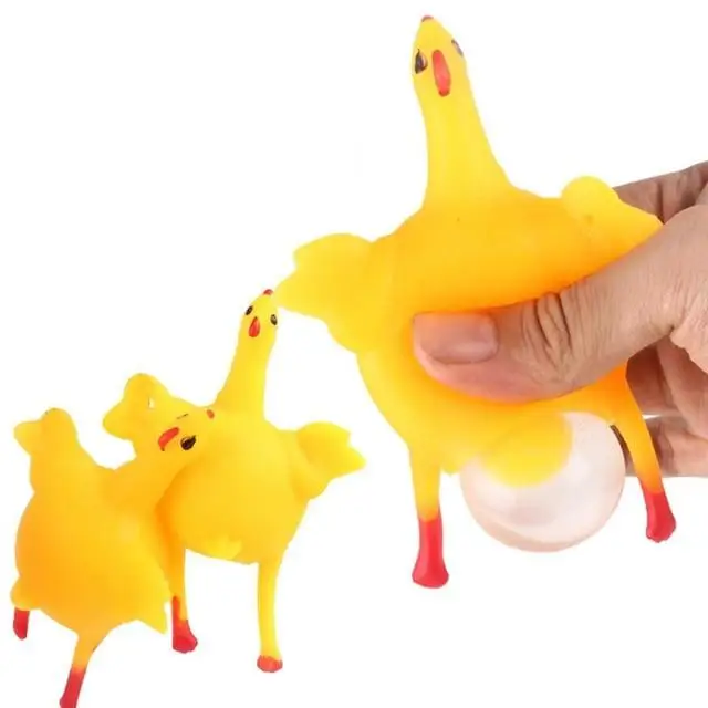 Популярные забавные мягкие сжимающие игрушки курица и яйца ключ цепочка украшения стресс