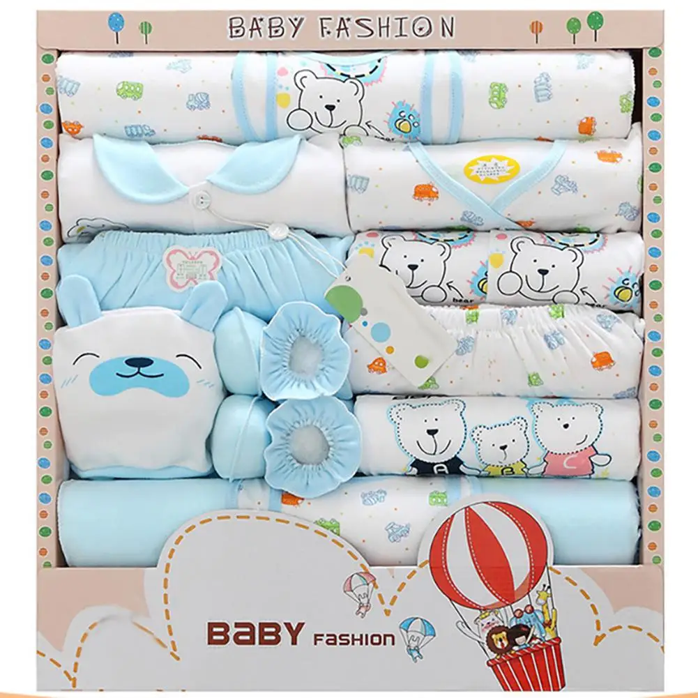 

18Pcs/Set Baby Clothes Set Cotton Infant Clothes Cartoon Long Sleeve Baby Suit Gift Set Baby Supplies