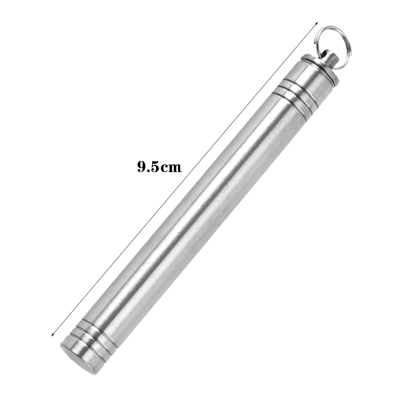 

Titanium Alloy Waterproof Cigarettes Pill Toothpick Storage Holder Case With Key Ring Container Outdoor EDC Toothpick Bottle