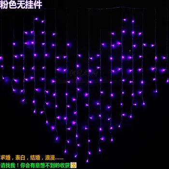 

LED Love Heart String Light 2*1.5M Curtain Light 8 Modes Wedding Party Garden Decor Light String Chains 220V EU Plug