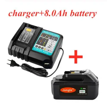 

2020 18V 8Ah Rechargeable Battery 8000mah LiIon Battery Replacement Power Tool Battery forMAKITA BL1880 BL1860 BL1830+3A Charger