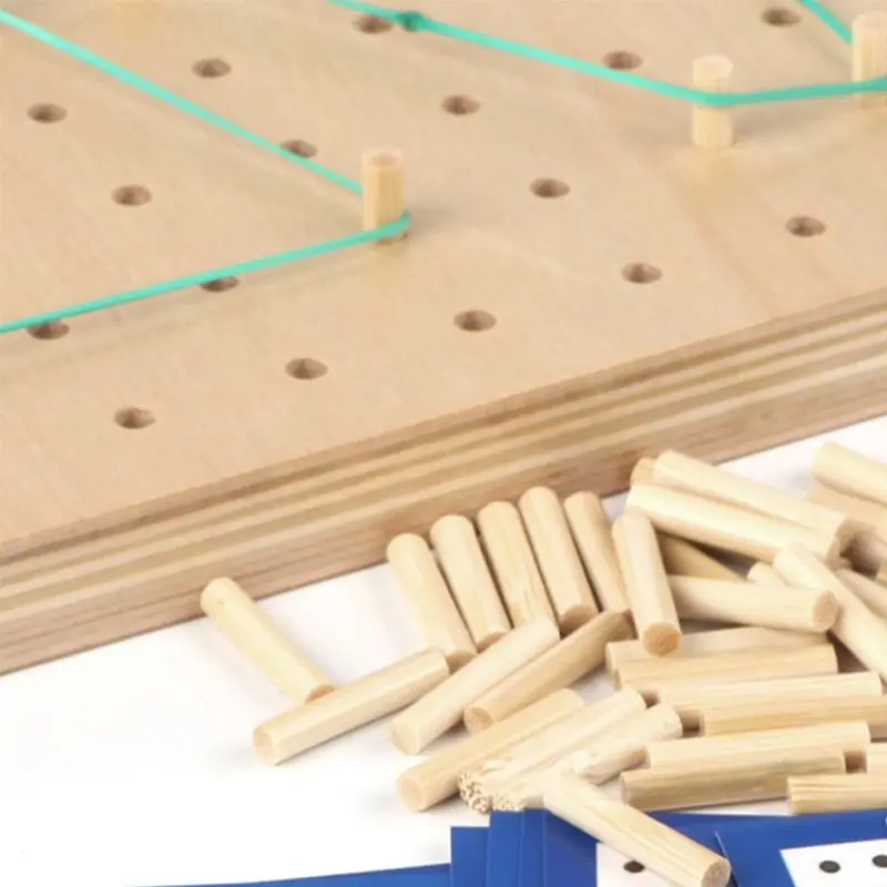 Детские деревянные георезы блок с сеткой отверстий Гео доска Графический Дети Обучающие игрушки H37A
