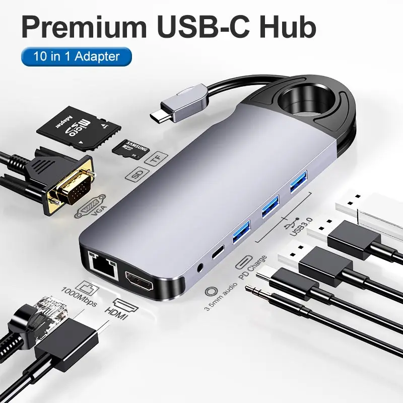 

[New] Type c multifunctional docking station ten in one MacBook notebook computer USB group control hub