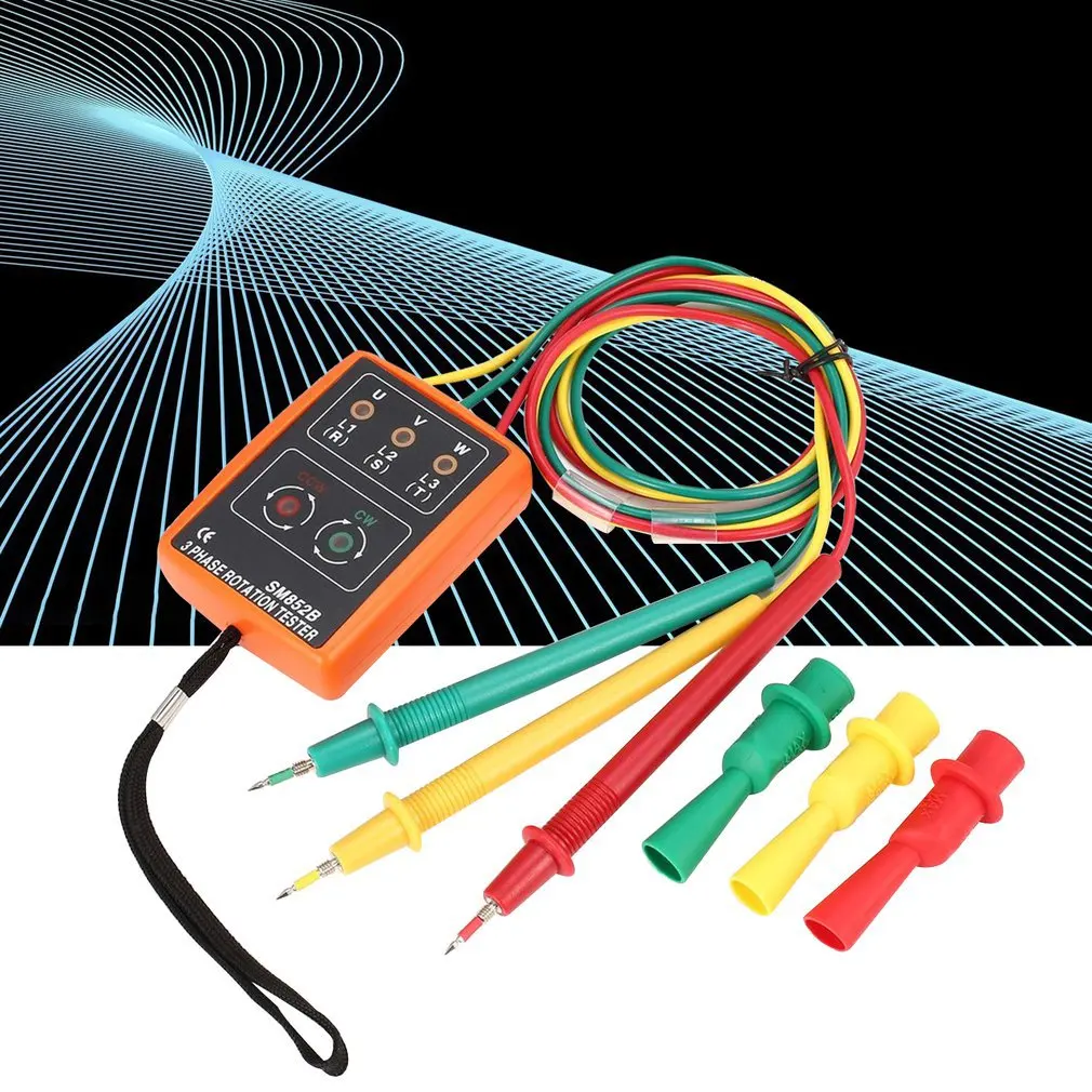 SM852B Phase Detector Rotation sequence Meter Indicator 3 Rotation Digital LED 60V600VAC