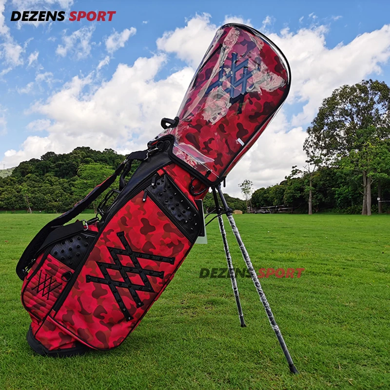 Dezens Red Camo Stand Bag Golf Cart Bag Waterproof Big Capacity