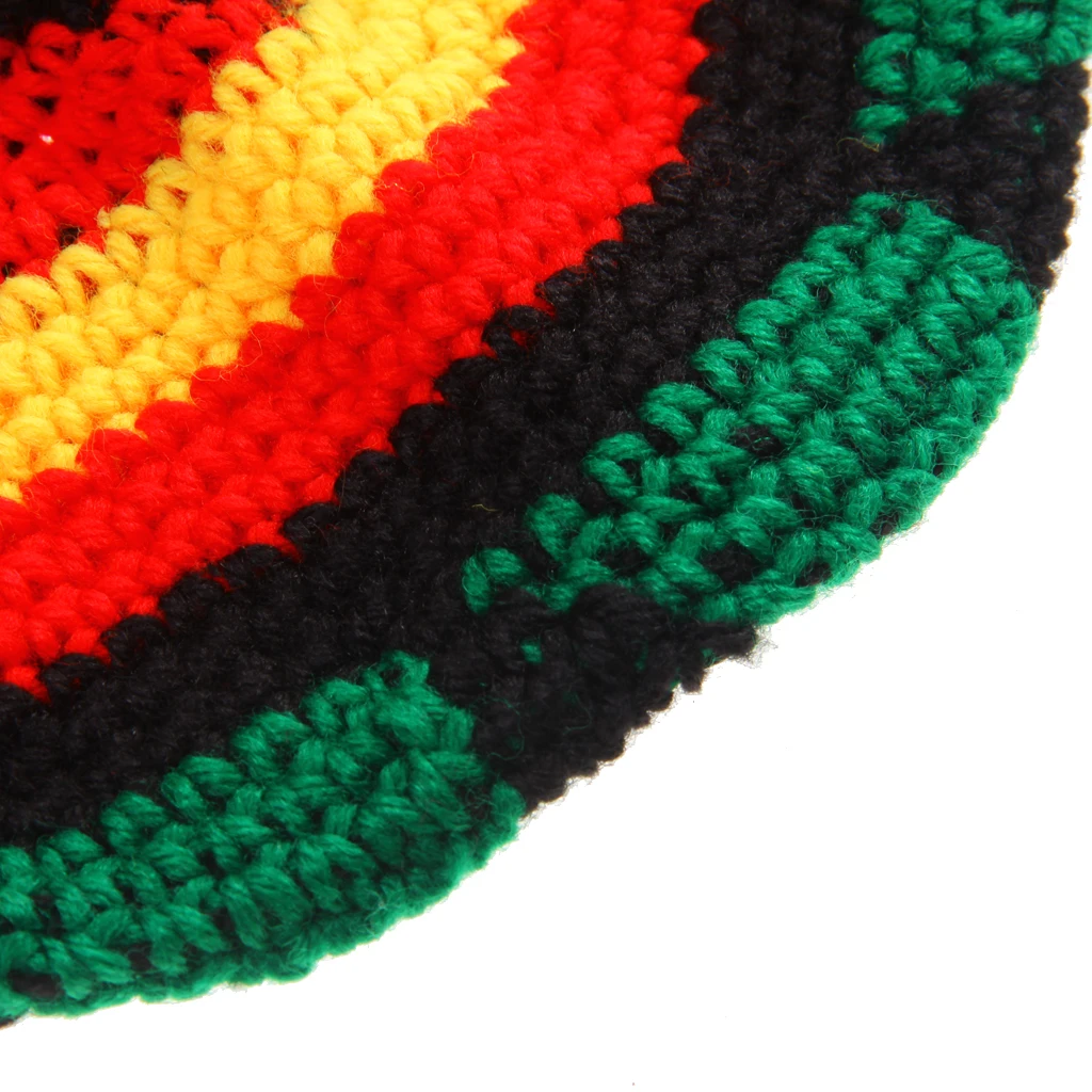 Multicolor Acrylic Jamaica Rasta  Roots Tam Hat Rasta Reggae Cap