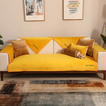 

Nordic Dutch Velvet Sofa Cushion Cover Non-slip Chaise Couch Seat Armrest Slipcover for Home Living room Decoration Sofa Towel