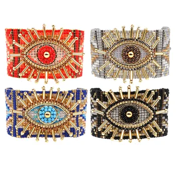 

Boho Unique Bracelets For Women Miyuki Crstal Pulseras Mujer Moda 2020 Red Devil Eye Bracelet Jewelry Accesorios Mujer Bileklik